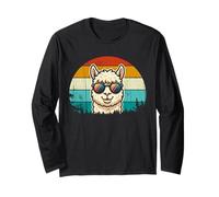 Vintage 90s 80s Style Alpaca Lover Animal Retro Maglia a Manica