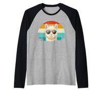 Vintage 90s 80s Style Alpaca Lover Animal Retro Maglia con Maniche Raglan