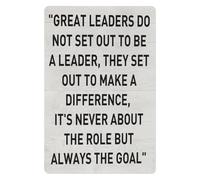 Vintage A Sign Of A Leader Metal Sign Inspirational Rustic Tin Wall Decor for Home Study Office Classroom or Business Gift 8 X 12 inch