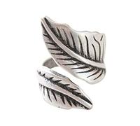 Vintage Adjustable Leaf Shape Opening Finger Ring Joint Ring Nice processing