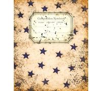 Vintage Aesthetic Composition Notebook: College Ruled, 110 Pages, 9.25" x 7.5" | Antique Style Minimal Notebook for School, College & Work, Beige Stars