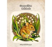 Vintage Aesthetic Style Composition Notebook: Cute Little Mouse Under The Lily Of The Valley Soft Cover with 110 College Ruled Pages