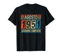 Vintage Agosto 1951 - 75 Compleanno Anni Uomo Donna Maglietta