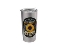 Vintage Agosto Compleanno Girasole Donne Bicchiere termico in acciaio inox doppia parete