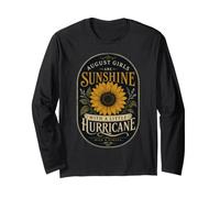 Vintage Agosto Compleanno Girasole Donne Maglia a Manica