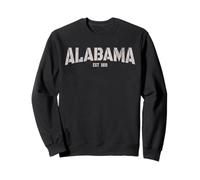 Vintage Alabama Distressed Style Print Felpa