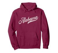 Vintage Alabama Swoosh Cursive Script Sports Fan Retro Felpa con Cappuccio