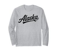 Vintage Alaska Script Retro Swoosh Design Maglia a Manica