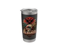 Vintage Albania Viaggio Souvenir Landmark Gift Bicchiere termico in acciaio inox doppia parete