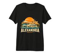 Vintage Alessandria Egitto Viaggio Souvenir Landmark Gift Maglietta Premium