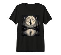 Vintage Alien Segno Pace Moonlight UFO Misterioso Incontro Maglietta Premium