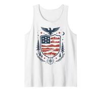 Vintage All'aperto Patriot Montagna Foresta Stemma Emblema Canotta
