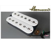 Vintage Alnico V Humbucker per Collo Position, Bianco, Lavorato a Mano, Alto