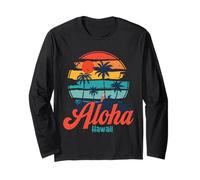 Vintage Aloha Hawaii Spiaggia Vibes Vacanza Souvenir Retro Maglia a Manica