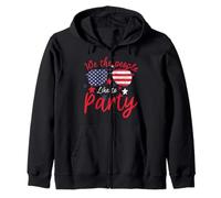 Vintage American Flag 4th July We The People Like To Party Felpa con Cappuccio