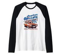 Vintage American Muscle Veloce E Forte Classico Sport Auto Uomini Maglia con Maniche Raglan
