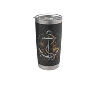 Vintage Anchor Compass Veliero Nautico Marittimo Mare Bicchiere termico in acciaio inox doppia parete