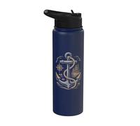 Vintage Anchor Compass Veliero Nautico Marittimo Mare Stainless Steel Insulated Water Bottle