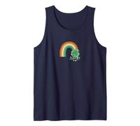 Vintage Anni '70 Groovy Shamrock Rainbow Fortuna Vibes Canotta