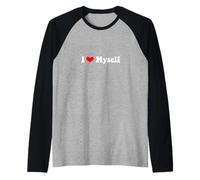 Vintage Anni '70 io Cuore Me Stesso Maglia con Maniche Raglan