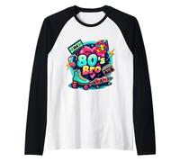 Vintage Anni '80 Bro Roller Skate Cassette Anni Ottanta Costume Party Maglia con Maniche Raglan