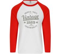Vintage Anno 36th Compleanno 1989 Uomo L/S Baseball T-Shirt