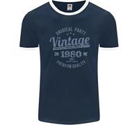 Vintage Anno 46° Compleanno 1980 Uomo Ringer T-Shirt FotL