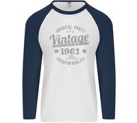 Vintage Anno 64th Compleanno 1961 Uomo L/S Baseball T-Shirt