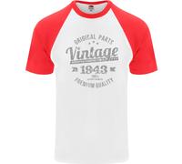 Vintage Anno 83 Compleanno 1943 T-Shirt Da Baseball S/S Per Uomo