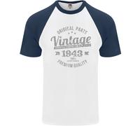 Vintage Anno 83 Compleanno 1943 T-Shirt Da Baseball S/S Per Uomo