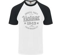 Vintage Anno 83 Compleanno 1943 T-Shirt Da Baseball S/S Per Uomo