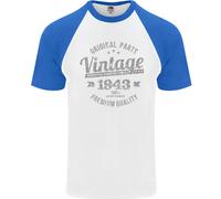 Vintage Anno 83 Compleanno 1943 T-Shirt Da Baseball S/S Per Uomo