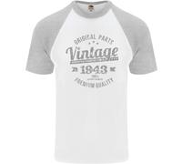 Vintage Anno 83 Compleanno 1943 T-Shirt Da Baseball S/S Per Uomo