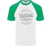 Vintage Anno 83 Compleanno 1943 T-Shirt Da Baseball S/S Per Uomo