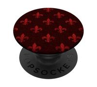 Vintage Araldica Francese Royal Red Fleur de Lys PopSockets PopGrip Adesivo