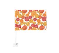 Vintage Arancione E Rosso Dot Pattern Bandiera Auto Esterna Finestra Clip 30x45 Cm Doppio Lato Decorazione Auto