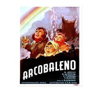 Vintage Arcobaleno arte da parete retrò estetica cinematografica scena...