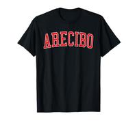 Vintage Arecibo PR Varsity Style Testo Rosso Maglietta