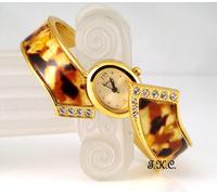 Vintage Art Déco Oro Placcato Cristallo Guscio Tartaruga a Scivolo Orologio