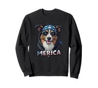 Vintage Australian Shepherd 4 luglio Merica Felpa