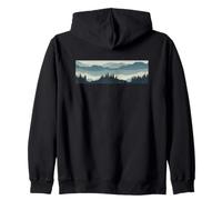 Vintage Autunno Alberi Wildlife Natura Foresta e Montagne Felpa con Cappuccio