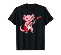Vintage Axolotl Punk Music Playing Guitar Maglietta