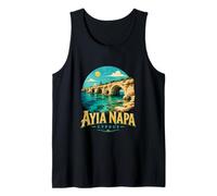 Vintage Ayia Napa Cipro Viaggio Souvenir Landmark Gift Canotta