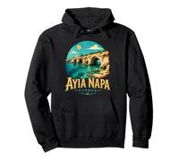 Vintage Ayia Napa Cipro Viaggio Souvenir Landmark Gift Felpa con Cappuccio