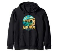Vintage Ayia Napa Cipro Viaggio Souvenir Landmark Gift Felpa con Cappuccio