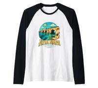 Vintage Ayia Napa Cipro Viaggio Souvenir Landmark Gift Maglia con Maniche Raglan