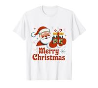 Vintage Babbo Natale Merry Christmas Retro Design Maglietta