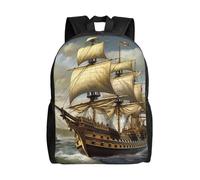 Vintage Backpack Age Of Discovery Ship Zaino Per Le Scuole L'Uso Quotidiano Borsa Da Viaggio Per Idea Regalo, Adulti, Trekking, 42X32X14Cm