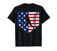 Vintage Bandiera Americana Baseball 4 luglio USA Maglietta