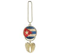 Vintage Bandiera Cubana Specchio Retrovisore Auto Doppio Pendente Laterale Appeso Accessori Auto con Ali d'Angelo